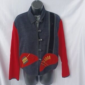 Alissa Art to Wear Chenille Wool Blend Jacket Size xs, pit to pit is 19"